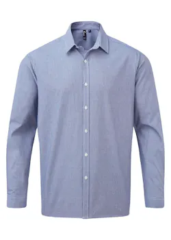 Premier Microcheck (Gingham) PW220 Cotton Shirt Long Sleeve Regular Fit miniatuur