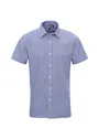 Premier Men's Microcheck (Gingham) Short-Sleeve Cotton Shirt Vorschaubild