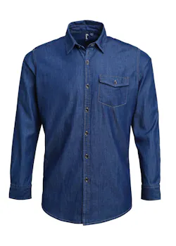 Premier PW222 Jeans Denim Shirt Stitch Regular Fit miniatuur