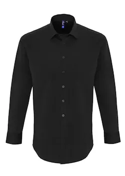 Premier PW244 Poplin Cotton Shirt Fit Long Sleeve Stretch miniatuur