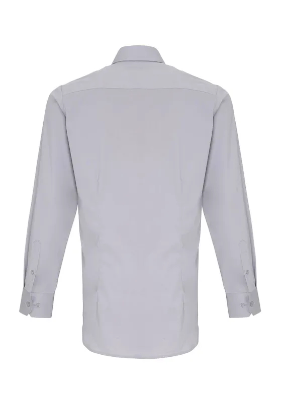 Premier Men's Stretch-Fit Poplin Long-Sleeve Cotton Shirt