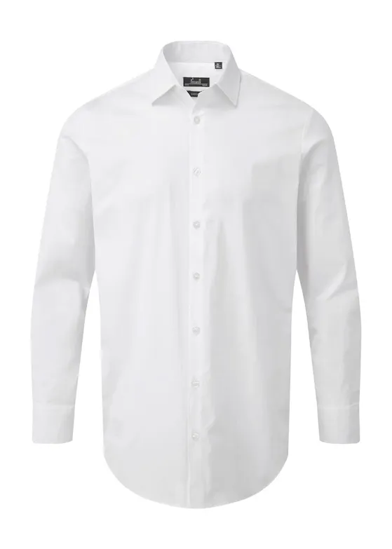 Premier Men's Stretch-Fit Poplin Long-Sleeve Cotton Shirt