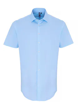 Premier PW246 Poplin Cotton Shirt Short Sleeve Stretch miniatuur