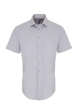 Premier PW246 Poplin Cotton Shirt Short Sleeve Stretch miniatuur
