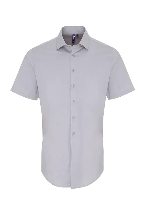 Premier PW246 Poplin Cotton Shirt Short Sleeve Stretch