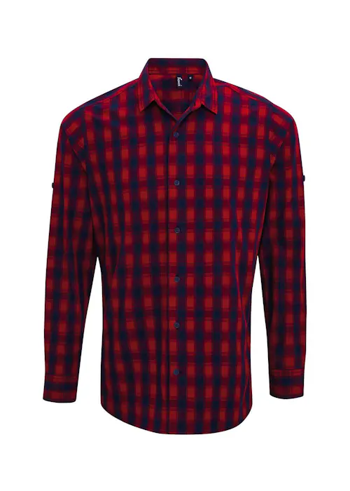 Premier PW250 Mulligan Check Cotton Shirt Long Sleeve Regular Fit