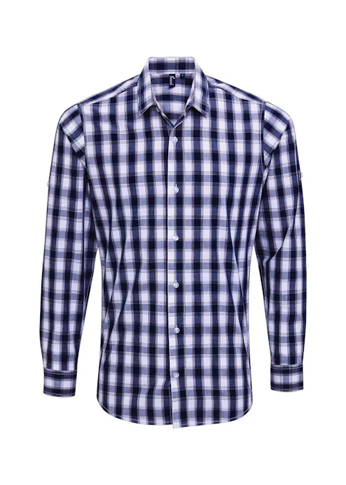 Premier PW250 Mulligan Check Cotton Shirt Long Sleeve Regular Fit