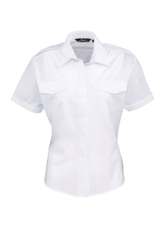 Premier PW312 Pilot Shirt Short Sleeve Regular Fit Dames