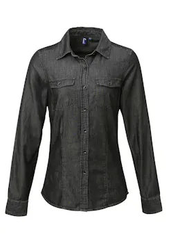 Premier PW322 Jeans Denim Shirt Stitch Regular Fit Dames