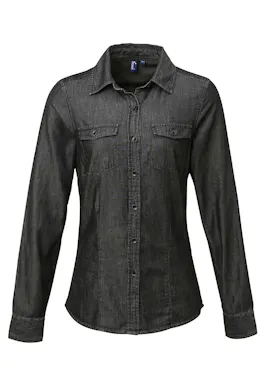 Premier Women's Jeans-Stitch Denim Shirt