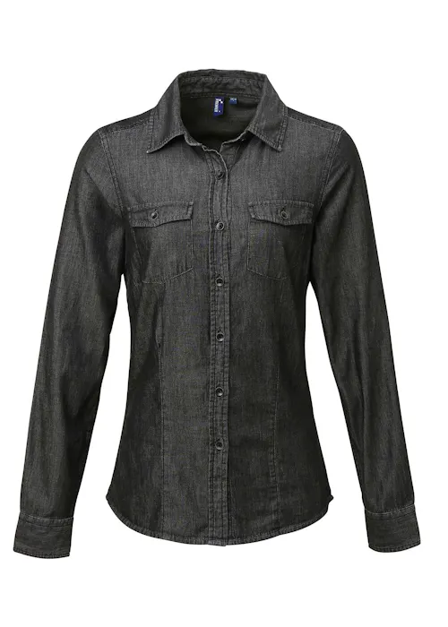 Premier PW322 Jeans Denim Shirt Stitch Regular Fit Dames