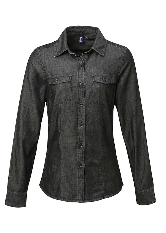 Premier Women's Jeans-Stitch Denim Shirt