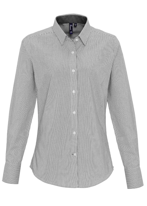 Premier PW338 Oxford Stripes Shirt Cotton Rich Regular Fit Dames