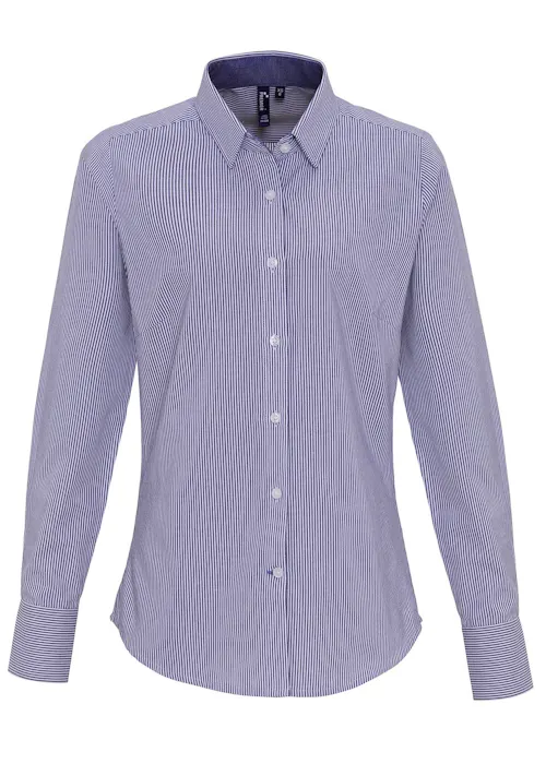 Premier PW338 Oxford Stripes Shirt Cotton Rich Regular Fit Dames