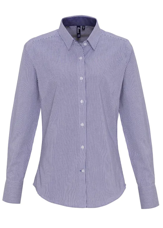 Premier Women's Cotton-Rich Oxford Stripe Shirt