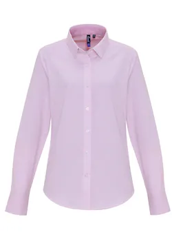 Premier PW338 Oxford Stripes Shirt Cotton Rich Regular Fit Dames miniatuur