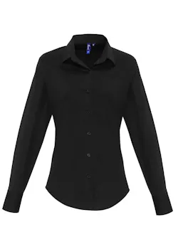 Premier PW344 Poplin Cotton Shirt Long Sleeve Stretch Dames