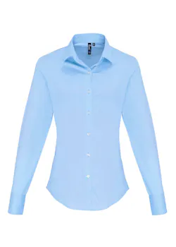 Premier PW344 Poplin Cotton Shirt Long Sleeve Stretch Dames miniatuur