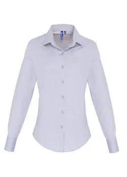 Premier PW344 Poplin Cotton Shirt Long Sleeve Stretch Dames miniatuur