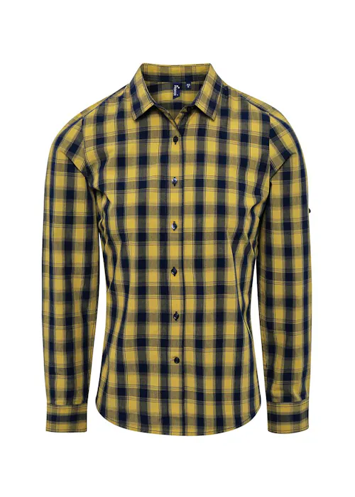Premier PW350 Mulligan Check Shirt Cotton Long Sleeve Regular Fit Dames