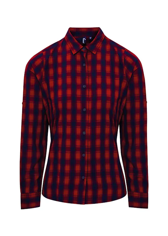 Premier Women's Mulligan-Check Cotton Long-Sleeve Shirt