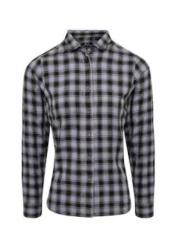 Premier PW350 Mulligan Check Shirt Cotton Long Sleeve Regular Fit Dames miniatuur