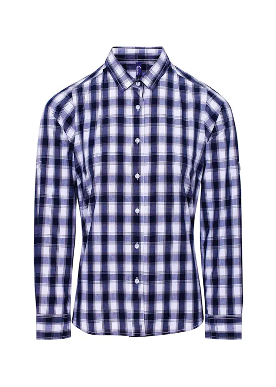 Premier Women's Mulligan-Check Cotton Long-Sleeve Shirt