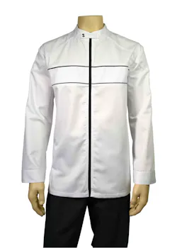 Chaud Devant Guzzi Blanc Veste de cuisine