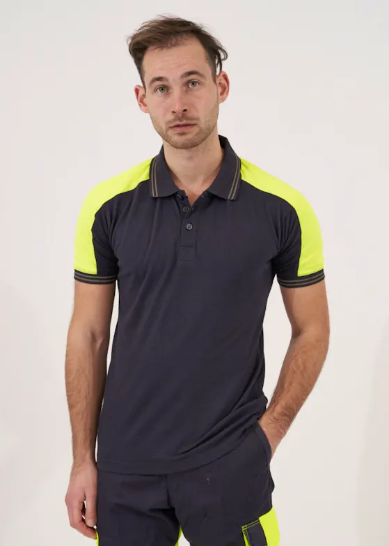 Projob 642018 (2018) Poloshirt mit Fluo-Einsätzen, Regular-Fit