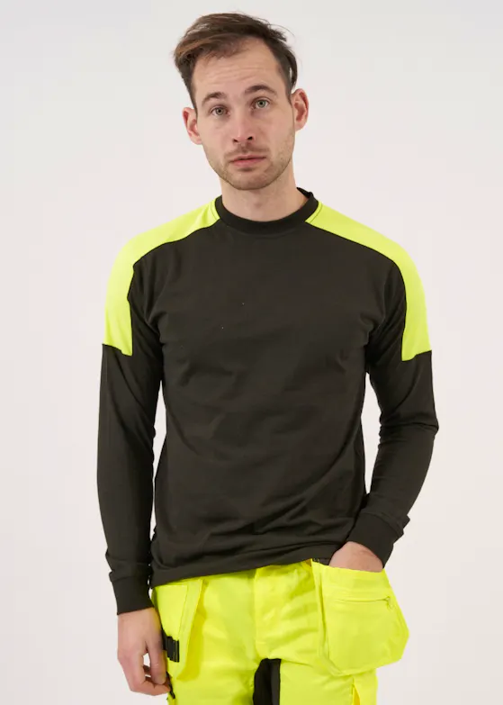 Projob 2020 T-Shirt Lange Mouwen Fluo Inzetstukken Regular Fit