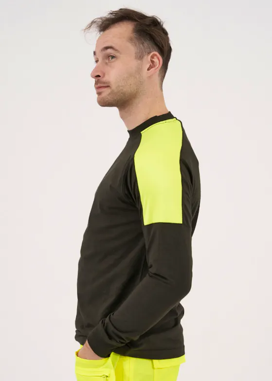Projob 2020 T-Shirt Lange Mouwen Fluo Inzetstukken Regular Fit