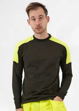Projob 2020 Langarm-T-Shirt mit fluoreszierenden Einsätzen