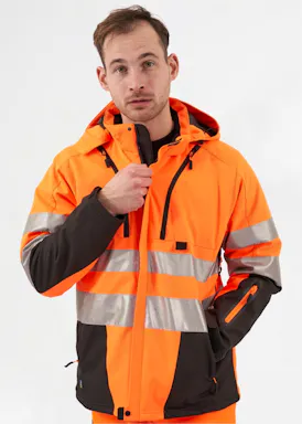 Projob 6420 Gefütterte Warnschutz-Softshelljacke EN ISO 20471, Klasse 3