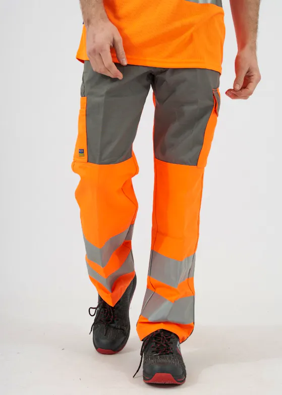 Projob 6501 Warnhose mit Knietaschen, EN ISO 20471, Klasse 2