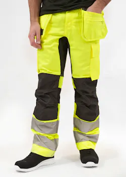 Projob 6570 Pantalon stretch signalisation avec poches pour genouillères et poches de jean EN ISO 20471 classe 2