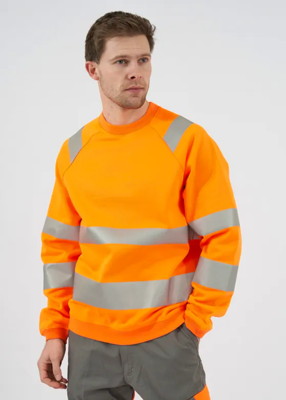 Projob Warnschutz Sweatshirt, Rundhals, EN ISO 20471, Klasse 3, 6106