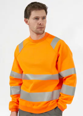 Projob Warnschutz Sweatshirt, Rundhals, EN ISO 20471, Klasse 3, 6106
