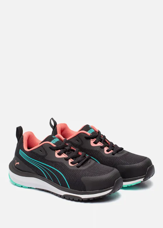 Puma Celerity gestricktes Obermaterial Blue/Coral Low S1PS ESD Sicherheitsschuh