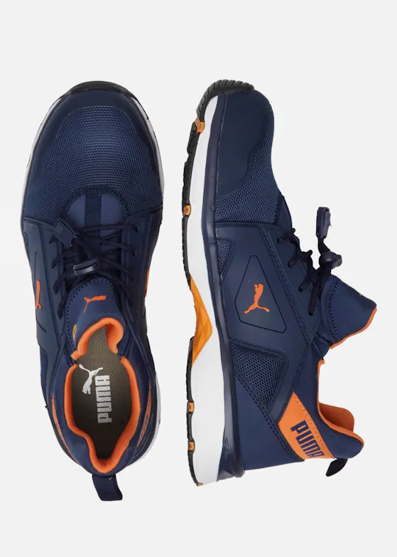 Puma Chase Low S1PS ESD FO HRO SR Sicherheitsschuh blau / orange