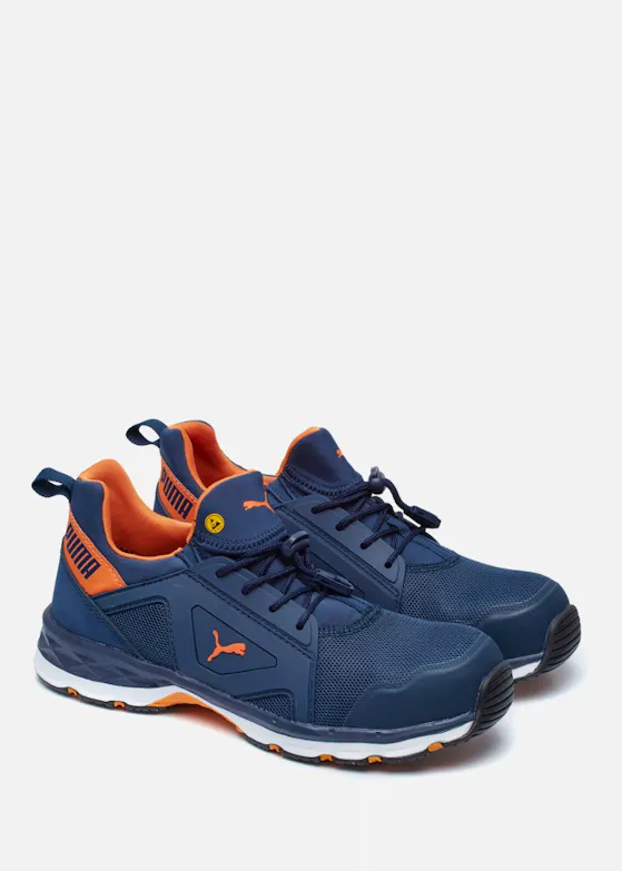 Puma Chase Low S1PS ESD FO HRO SR Sicherheitsschuh blau / orange