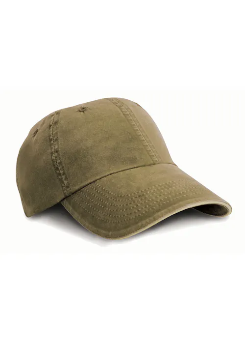 Result Washed Fine Line Cotton Cap With Sandwich Peak