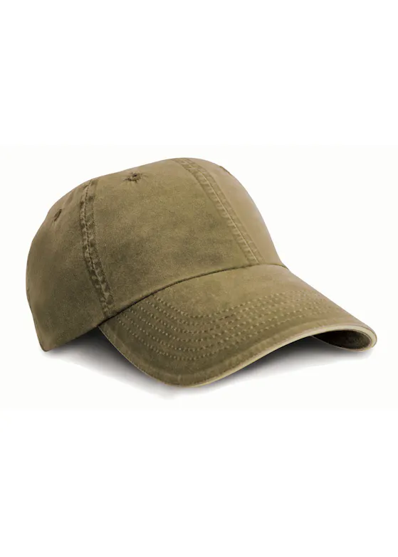 Result Washed Fine Line Cotton Cap With Sandwich Peak