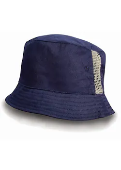 Result Deluxe Washed Cotton Bucket Hat With Side Mesh Panels