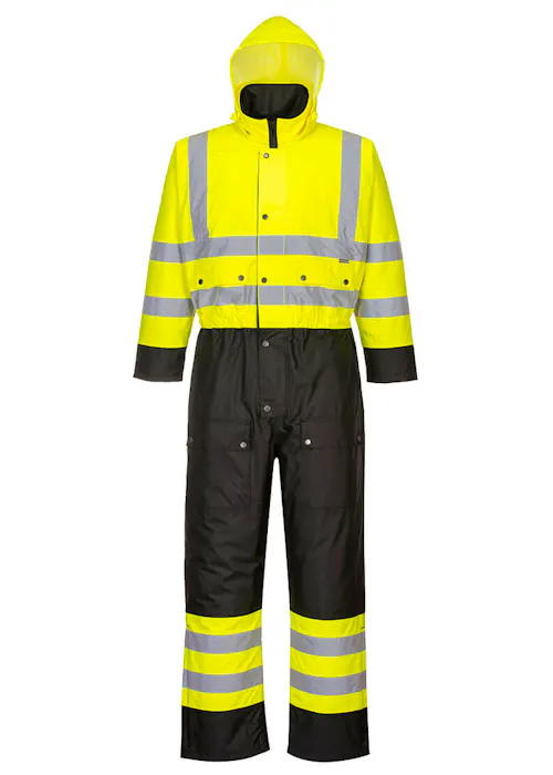 Portwest S485 Overall zweifarbig High-Vis gefüttert Warnschutz wasserdicht
