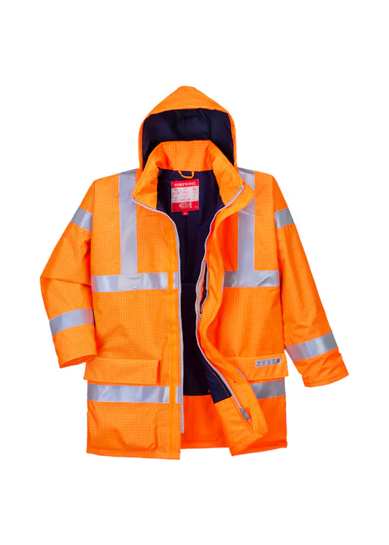 Portwest Bizflame Regen-Hi-Vis: atmungsaktive und antistatische FR-Jacke S778