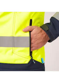 Sioen Gelamineerde Signalisatie Softshell Jas met Afneembare Kap Fuller 9933A2TU1 miniatuur