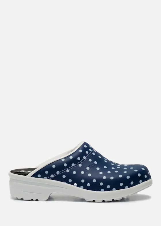 Skolys F-720.10 Clogs blau/weiß mit Punkten