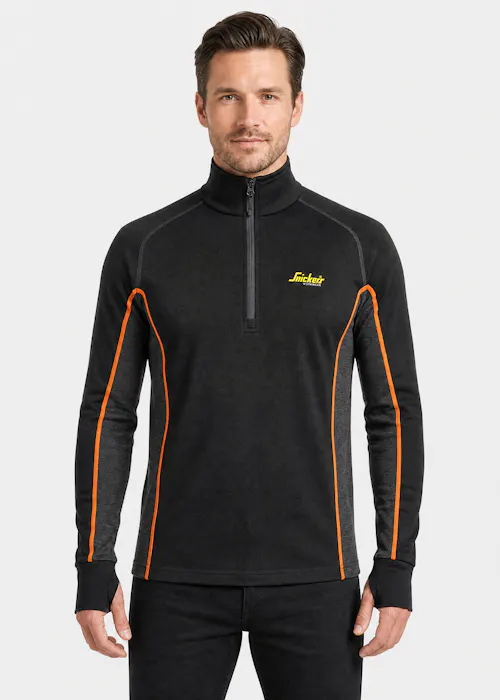 Snickers Workwear 9482 Merino Basislaag Stay Warm Top met Halve Rits