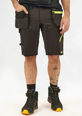 Snickers FlexiWork, Softshell Stretch Korte Werkbroek met Holsterzakken