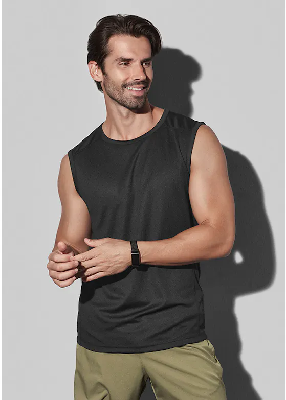 Stedman 8440 Sleeveless T-Shirt, Mesh Active-Dry Regular Fit